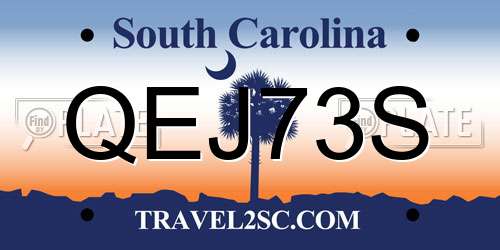 QEJ73S South Carolina License Plate