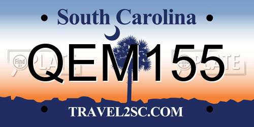 QEM155 South Carolina License Plate