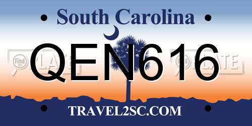 QEN616 South Carolina License Plate