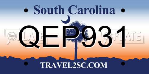 QEP931 South Carolina License Plate