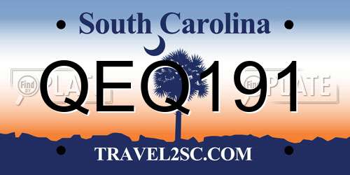 QEQ191 South Carolina License Plate