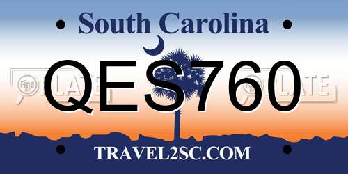 QES760 South Carolina License Plate