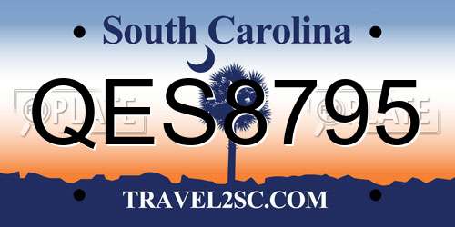 QES8795 South Carolina License Plate