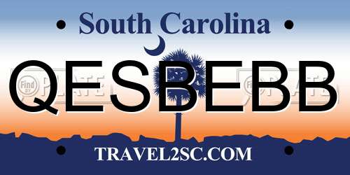 QESBEBB South Carolina License Plate