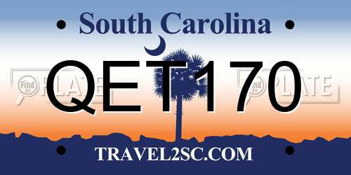 QET170 South Carolina License Plate