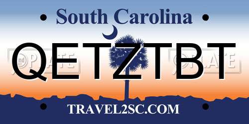 QETZTBT South Carolina License Plate