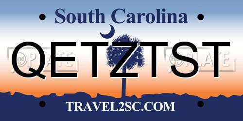 QETZTST South Carolina License Plate