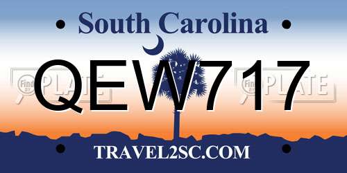 QEW717 South Carolina License Plate