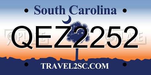 QEZ2252 South Carolina License Plate