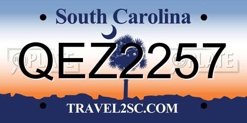 QEZ2257 South Carolina License Plate
