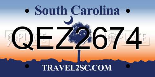 QEZ2674 South Carolina License Plate