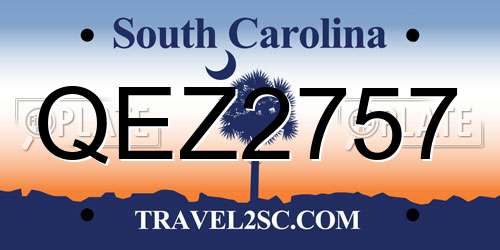 QEZ2757 South Carolina License Plate