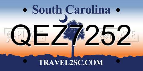 QEZ7252 South Carolina License Plate