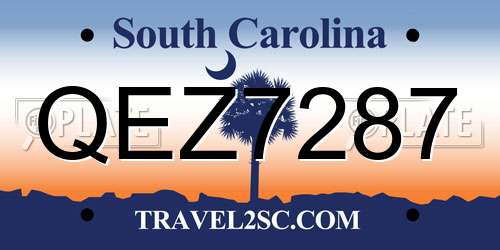 QEZ7287 South Carolina License Plate