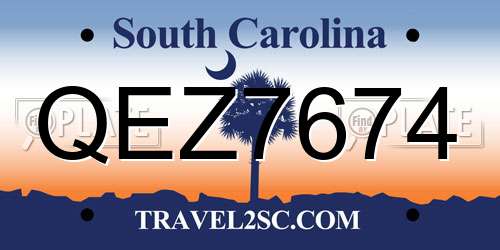 QEZ7674 South Carolina License Plate