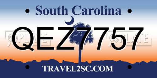 QEZ7757 South Carolina License Plate