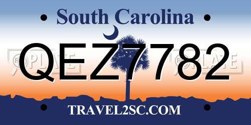 QEZ7782 South Carolina License Plate