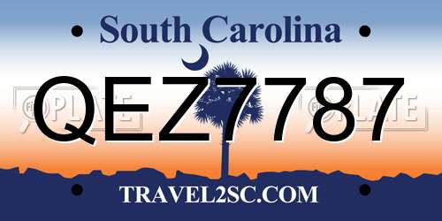 QEZ7787 South Carolina License Plate