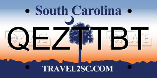 QEZTTBT South Carolina License Plate
