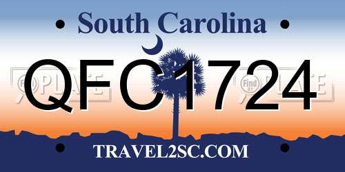QFC1724 South Carolina License Plate