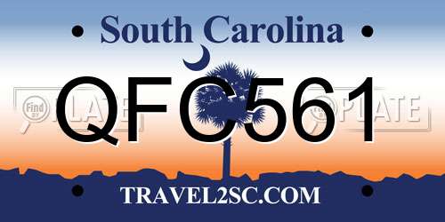 QFC561 South Carolina License Plate