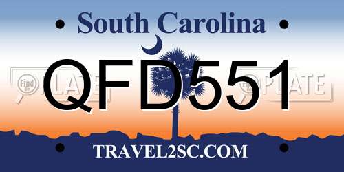 QFD551 South Carolina License Plate