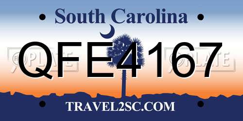 QFE4167 South Carolina License Plate