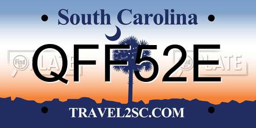 QFF52E South Carolina License Plate