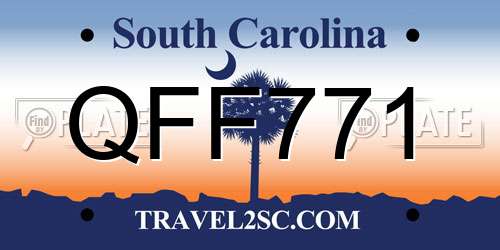 QFF771 South Carolina License Plate