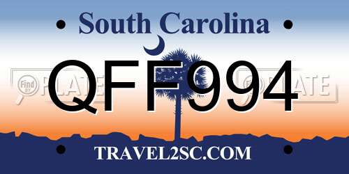 QFF994 South Carolina License Plate