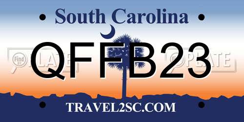 QFFB23 South Carolina License Plate