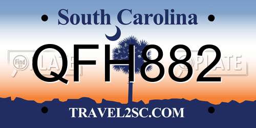 QFH882 South Carolina License Plate