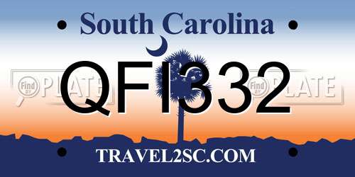 QFI332 South Carolina License Plate