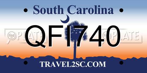 QFI740 South Carolina License Plate