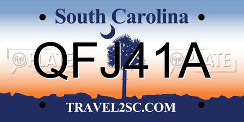 QFJ41A South Carolina License Plate