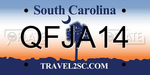 QFJA14 South Carolina License Plate