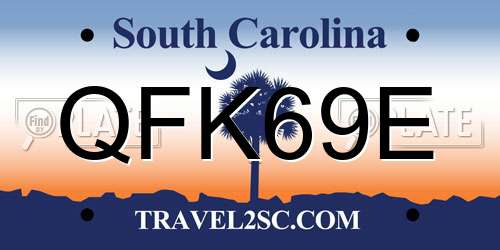 QFK69E South Carolina License Plate