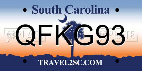 QFKG93 South Carolina License Plate