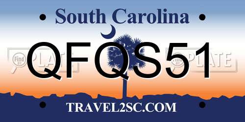 QFQS51 South Carolina License Plate