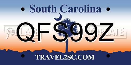 QFS99Z South Carolina License Plate