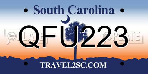 QFU223 South Carolina License Plate