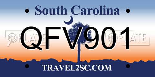 QFV901 South Carolina License Plate