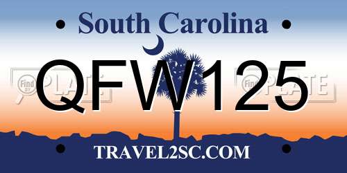 QFW125 South Carolina License Plate