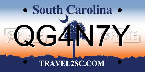 QG4N7Y South Carolina License Plate