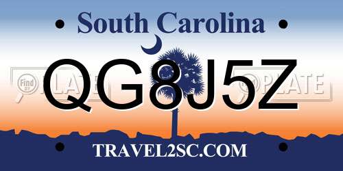 QG8J5Z South Carolina License Plate