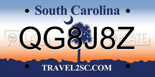 QG8J8Z South Carolina License Plate