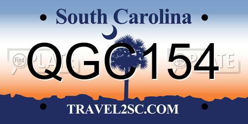 QGC154 South Carolina License Plate
