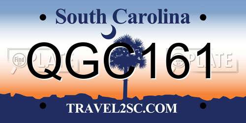 QGC161 South Carolina License Plate