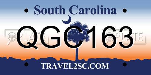 QGC163 South Carolina License Plate