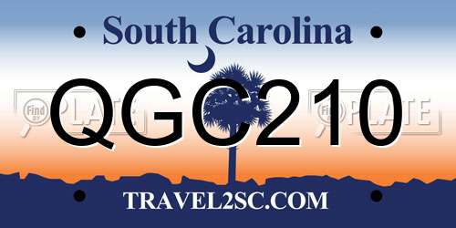 QGC210 South Carolina License Plate